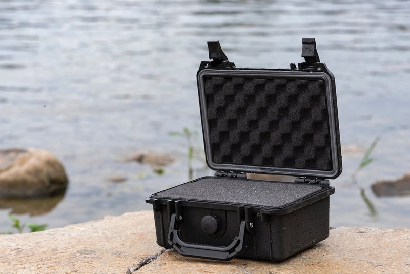 MEIJIA Portable All Weather IP67 Waterproof Protective Case, Hard Case,Camera Case With Customizable Foam,Fit Use of Drones, Cameras,Equipments (Black, 8.12x6.56x3.56inches) - Image 3